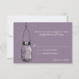 RSVP-Kartenfireflies & Mason Jar RSVP Karte