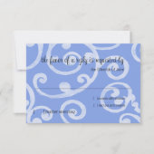 RSVP-Kartenscrollen-Muster blau RSVP Karte (Vorderseite)