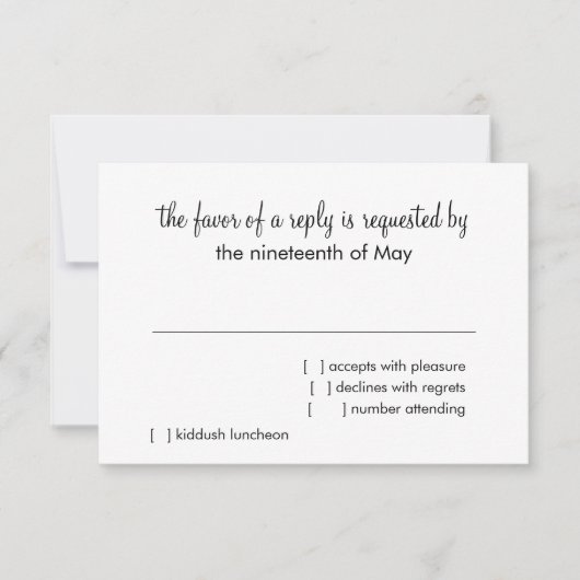 RSVP-Kartenscrollen-Muster Orange RSVP Karte (Vorderseite)