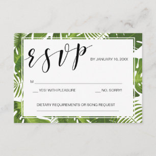 RSVP-Kartenvorlage tropische elegante Hochzeit RSVP Karte