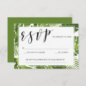RSVP-Kartenvorlage tropische elegante Hochzeit RSVP Karte (Vorne/Hinten)