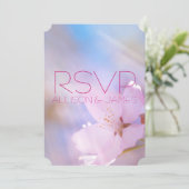 RSVP-Kirschblüte für Hochzeiten anpassbar Einladung (Stehend Vorderseite)