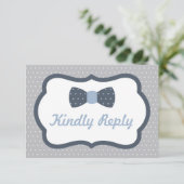 RSVP-Krawatte Bow, Antwortkarte RSVP Karte (Stehend Vorderseite)