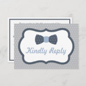 RSVP-Krawatte Bow, Antwortkarte RSVP Karte (Vorne/Hinten)