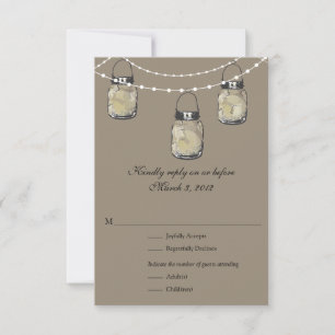 RSVP-Mason-Glas Hochzeit RSVP Karte