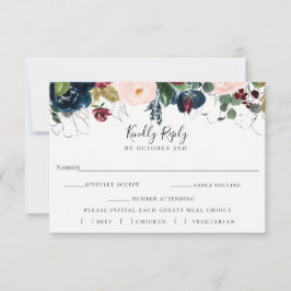 RSVP Meal Choice Card für Hochzeitsfeiern