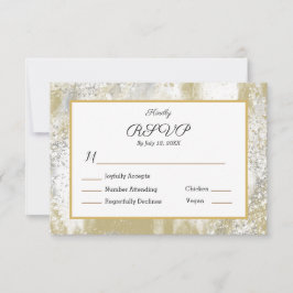 RSVP Meal Response Hochzeit Elegantes Silver Gold