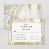 RSVP Meal Response Hochzeit Elegantes Silver Gold Karte (Vorne/Hinten)