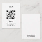 RSVP Minimal Chic QR Code für Hochzeiten Begleitkarte (Vorne/Hinten)