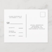RSVP-Minimal für Hochzeiten Moderne grüne Wasserfa Einladungspostkarte (Rückseite)