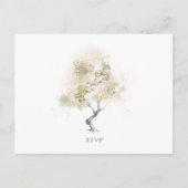 RSVP-Minimal für Hochzeiten Moderne grüne Wasserfa Einladungspostkarte (Vorderseite)