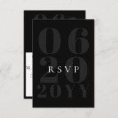 RSVP Minimalistischer, schwarzer Fett-Typ-Hochzeit (Vorne/Hinten)