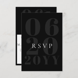 RSVP Minimalistischer, schwarzer Fett-Typ-Hochzeit