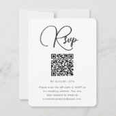 RSVP mit QR-Code für eine fette Schwarz-Weiß-Hochz Karte (Vorderseite)
