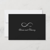 RSVP mit unendlicher Sign Black and White Chic Hoc