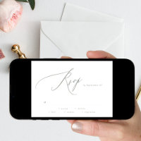 RSVP - Moderne Version von Green White Digital Wed