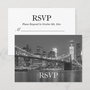 RSVP - New Yorker Stadtbild Brooklyn Hochzeit RSVP Einladung