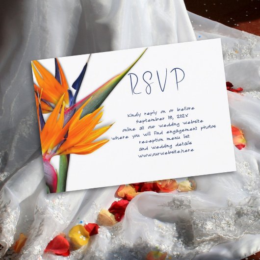 RSVP Online Bird-of-paradise-Antwortkarten für Hoc Einladung