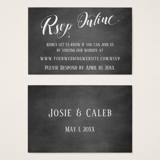 RSVP-Online-Hearts für Hochzeiten, Skript und Chal (Vorne & Hinten)