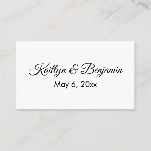 RSVP Online-Hochzeit Schwarz & Weiß Elegant Einfac Begleitkarte (Rückseite)