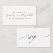 RSVP Online-Karte für einfache kalligraphische Hoc Begleitkarte (Vorne/Hinten)