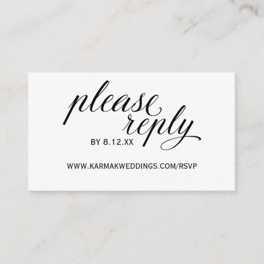 RSVP Online-Karten für Hochzeiten | Elegante Wirbe Begleitkarte (Vorderseite)
