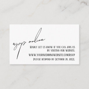 RSVP Online-Lässige Handschrift für Hochzeiten wei Begleitkarte