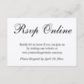 RSVP Online-Papier für Hochzeiten Begleitkarte (Vorderseite)