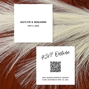 RSVP Online QR Code Minimalistische Hochzeitsschri Begleitkarte