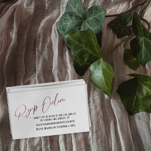 RSVP Online-Rose Hochzeit Gold Elegante Handschrif Begleitkarte