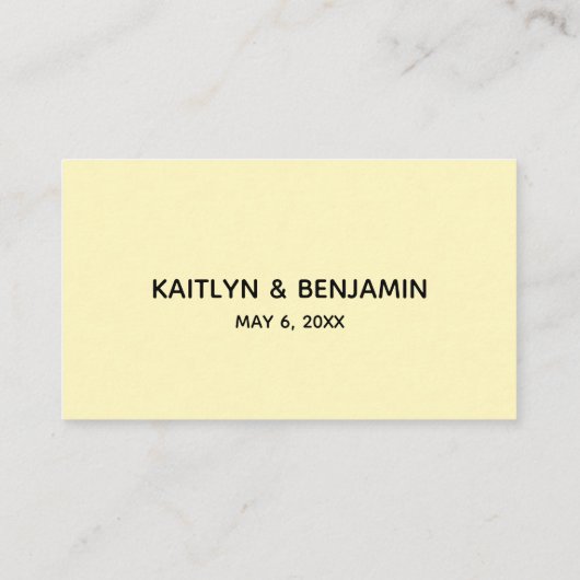 RSVP Online Simple Light Yellow Card Hochzeitsszen Begleitkarte (Rückseite)