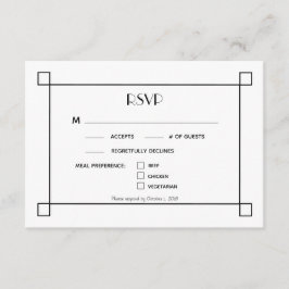 RSVP-Optionen für Minimalistische Schwarz-Rahmen-H RSVP Karte