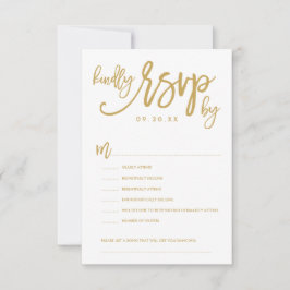 RSVP-Optionen-Karte mit Chic Hand Letding RSVP Karte
