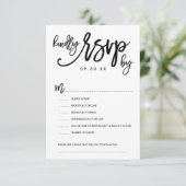 RSVP-Optionen-Karte mit Chic Hand Letding RSVP Karte (Stehend Vorderseite)