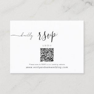 RSVP Pack für Hochzeiten QR-Code Minimalistisch Visitenkarte