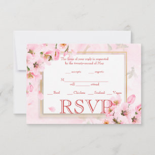 RSVP Pink Cherry Blossom Card Hochzeit Einladung
