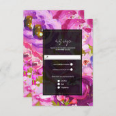 RSVP-Pop für Rosa und Lila, lebendige Blumenhochze RSVP Karte (Vorne/Hinten)