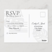 RSVP Postcard Hochzeit, Tropischer Strand aus Palm
