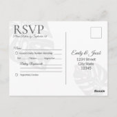 RSVP Postcard Hochzeit, Tropischer Strand aus Palm Postkarte (Rückseite)