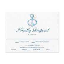 RSVP Postkarte für Nautische Hochzeit