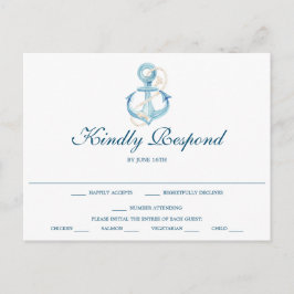 RSVP Postkarte für Nautische Hochzeit