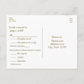 RSVP Postkarte für Schwarz und Weiß (Rückseite)