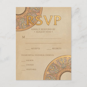 RSVP-Postkarten für Hochzeiten   Gold Nouveau Deko Postkarte