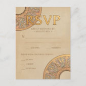 RSVP-Postkarten für Hochzeiten | Gold Nouveau Deko Postkarte (Vorderseite)