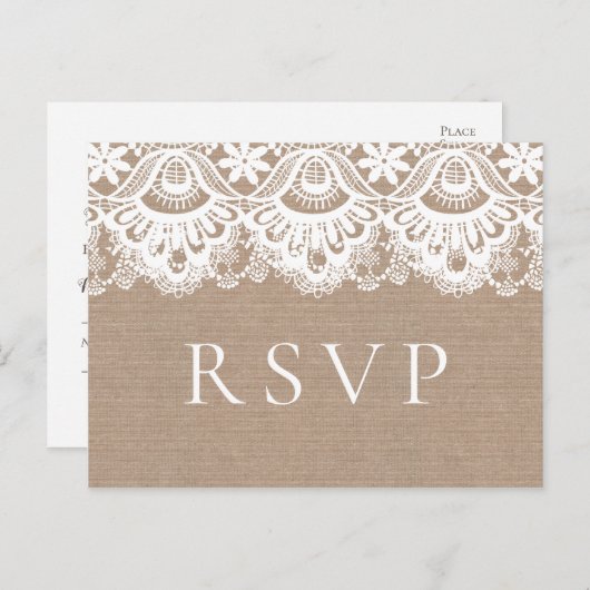 RSVP-Postkarten für Hochzeiten, Rustikal Postkarte (Vorne/Hinten)
