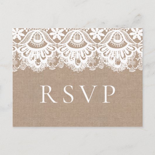 RSVP-Postkarten für Hochzeiten, Rustikal Postkarte (Vorderseite)