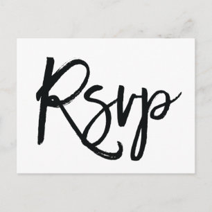 RSVP-Postkarten für weiße und schwarze Hochzeiten Einladungspostkarte