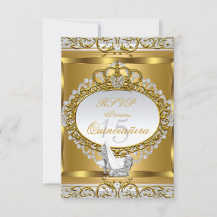 RSVP Princess Quinceanera Elite Goldener Schuh 2 Karte