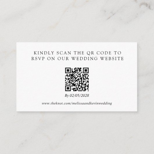 RSVP QR-Code-Antwortkarte für Hochzeiten Begleitkarte (Rückseite)