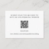 RSVP QR-Code-Antwortkarte für Hochzeiten Begleitkarte (Rückseite)